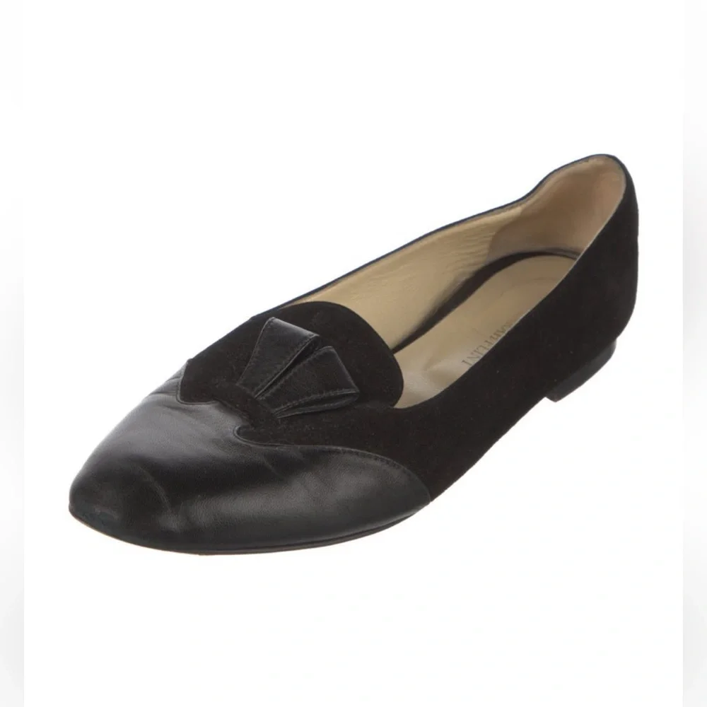 SARAH FLINT Bennet black suede leather loafers flats 39 Italy - Picture 1 of 8